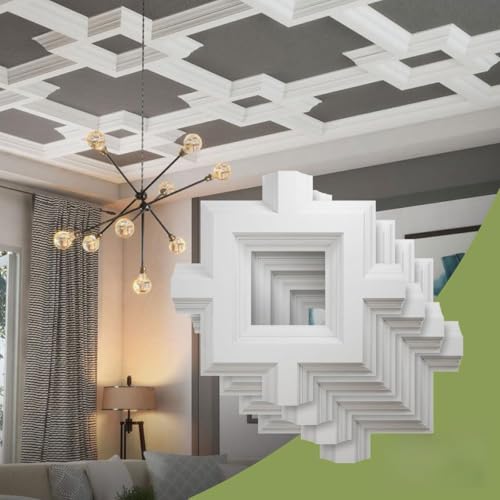 Endurathane 8" Deluxe Coffered Ceiling Kit w/Square Intersection for Rooms 12'…
