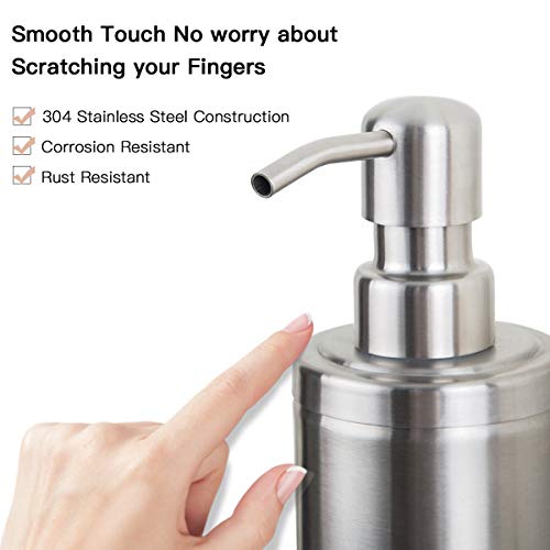 GAPPO Brushed Nickle Soap Dispenser Stainless Steel Metal Pump (Brushed
