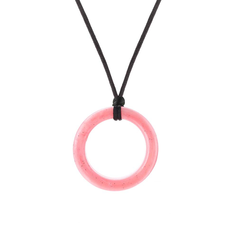 Chewigem Realm Ring Pink Sparkle Strong, Discreet, Chewable Necklace & Sensory Aid for Anxiety Reduction, Improved Focus & Calming Sensory
