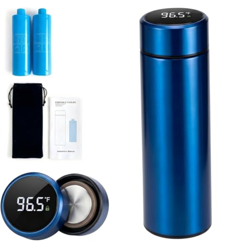 Vourtm Enfriador de Insulina Portátil con Pantalla Táctil Digital - Hielera Insulina de 60 Horas con 2 Botellas de Gel y Bolsa de Almacenamiento para Viaje Diario, Desplazamientos y Vacaciones