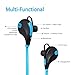LOVRI Wireless Sports Stereo Bluetooth V4.1 Noise Cancelling In-Ear Headphones with Microphone - Blue and Black
