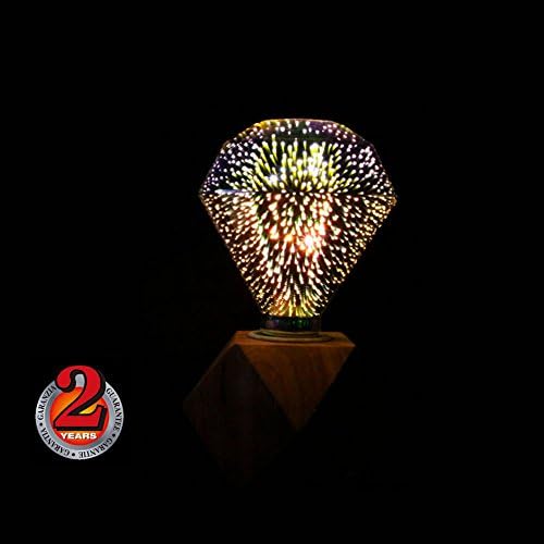 Colorful 3D Light Bulb Decorative LED Bulb Lamp G125 Filament Fireworks Light Diamond Shape Warm White(DIA95)