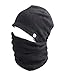 TRIWONDER Balaclava Hood Hat Thermal Fleece Face Mask Neck Warmer Full Face Cover Cap Winter Ski Mask (Black - New Version)
