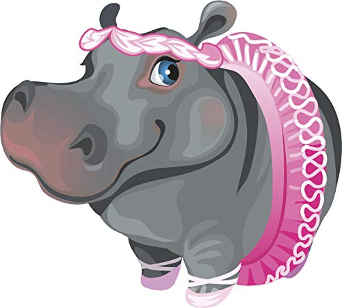Download Cute Sweet Animal In Costume Cartoon Art Vinyl Sticker 8 Tall Hippo In Ballerina Costume Buy Online In Guatemala At Guatemala Desertcart Com Productid 83454517