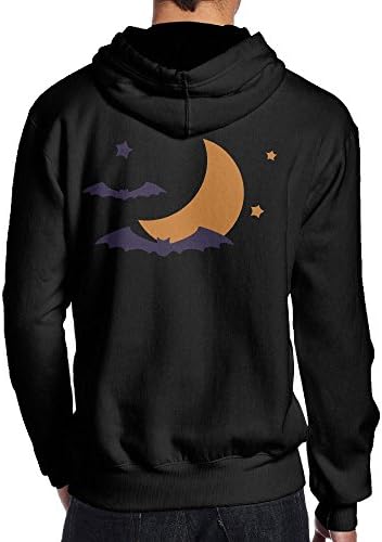 Moon Bat Men's Printed Casual Pullover Hooded Sweatshirt Sportswear