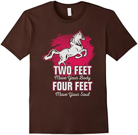 Men's T-Shirt - Two Feet Move your Body, Four Feet move your Soul Small Brown