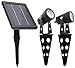 Mini 50X Twin Solar-Powered Cast Aluminium Warm White LED Spotlight 60-100 Lumen Per Light Fixture for Outdoor Garden Yard Landscape Downlight primary
