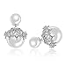 MISASHA Fashion Jewelry White Faux Imitation Pearl Double Ball Earrings