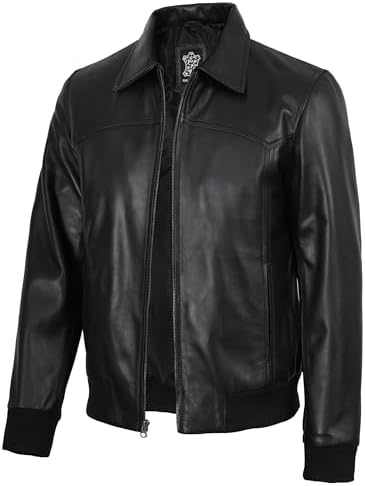 Uillui Men's Faux Leather Casual Jacket Vintage Bomber Jacket