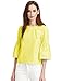 Floerns Women's Bell Sleeve Beading Casual Blouse Top Yellow L
