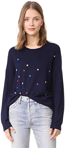 SUNDRY Women's Scattered Star Pullover, Navy, 1