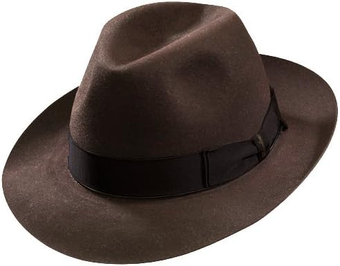 Borsalino Beaver Fur Felt Hat - Brown Medium Brim at Amazon Men's