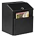 Suggestion Box with Lock for Wall Mount or Tabletop Use, Locking Hinged Lid, Metal Ballot Box with Pocket for Donation Forms or Envelopes (Not Included), Black