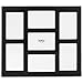 VonHaus 7X Decorative Collage Picture Frames Multiple 4x6 Photos - Black Wooden Hanging Wall Photo Photograph 7 Openings - Ideal as Personalized Gift for Friends and Family