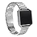 For Fitbit Blaze Band Small/Large, PUGO TOP Stainless Steel Replacement Strap Wristband with Metal Frame Fitbit Blaze Smart Fitness Watch, Suit for Women and Men, Silver