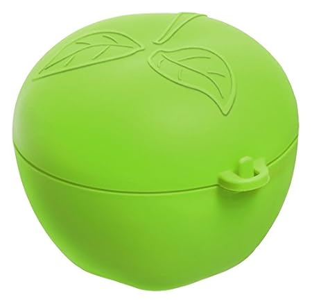 Rotho Fun Apfelbox, Kunststoff (BPA-frei), grün, 0.55 Liter (12,4 x 11 x 9,5 cm)