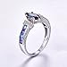 Promise Rings for Her, 925 Sterling Silver 5x10mm Marquise Shape Simulated Mystic Rainbow Topaz Engagement Rings for Women