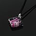 Chuvora Hand Blown Venetian Murano Glass Pink Hibiscus Orchid Flower Pendant Necklace, 17-19 inches