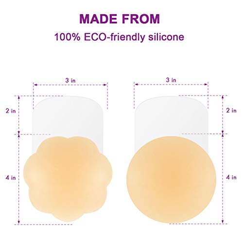 Niidor Reusable Pasties Adhesive Silicone Pasties Bra (1 Pairs Round