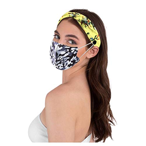 LuminitA Headbands with Buttons for Nurses | Headband for Holding Cover for Doctors & Healthcare Workers（Cover not Included (Free Size, Multicolor B（4 PC)