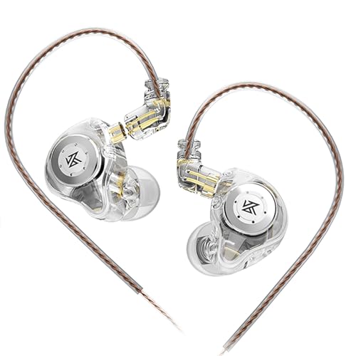Keephifi KZ EDX Pro IEM In-Ear - Dual DD HiFi Stereo Sound, Stage and Game Earbuds for Audiophile Singers (White, Without Microphone)