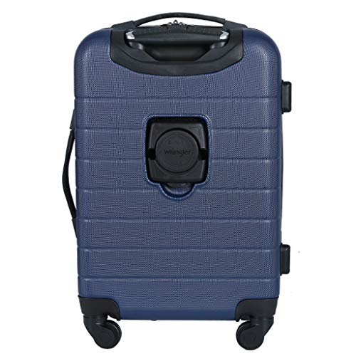Wrangler Smart Luggage Set with Cup Holder and USB Port, Navy Blue, 3