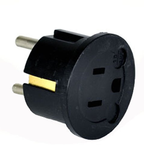 Goldsource GS20 3-Prong American to 2-Prong European (round) Wall Outlet Travel Adapter