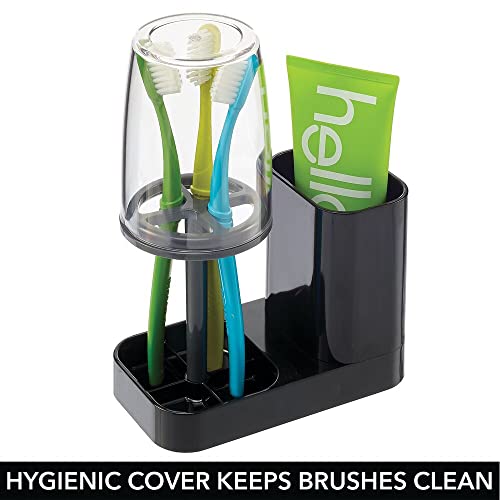 mDesign Modern Plastic Bathroom Vanity Countertop Toothpaste