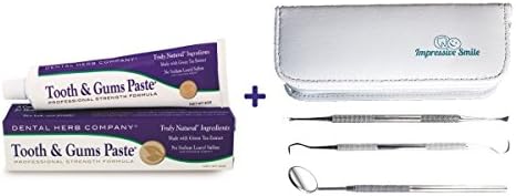 Dental Herb Company Tooth and Gums Paste 4 Oz + 3-Piece Dental Hygiene Kit