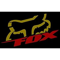 spdecals Fox Moto Car Window Vinyl Decal Sticker (Gold+Red, 8" inches)