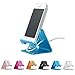 Rumfo Cell Phone Stand, Universal Portable Aluminum Desktop Charger Mount Holder Metal Charging Dock Cradle for Nintendo Switch iPhone iPad Samsung Android Smartphones and Tablets (Blue)
