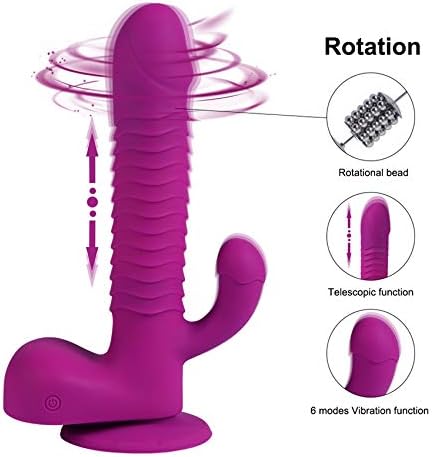 Women Gift Toy with 6 Vibration Modes and Hands Free Suction Cup Rechargeable Waterproof Wireless Remote Control - Purple