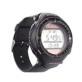 HDE Men's Solar Power Water Resistant Digital Chronograph Stopwatch Sports Watch (Black)