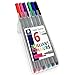 Staedtler Triplus Fineliner Pens - 0.3mm - Dry Safe - Brilliant Colours - Wallet of 6