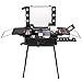 Ovonni LED Makeup Train Case, Lighted Rolling Travel Portable Cosmetic Organizer Box with Mirror & 4 Detachable Wheels, Professional Artist Trolley Studio Free Standing Workstation(Black)