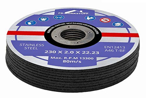 Professional Cutting Discs 20 Pack Ø 230 mm x 2 mm Inox Stainless Steel for Angle & Cutting Grinders Thin Slitting Discs Metal Grinding Blades