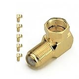 Mediabridge F-Type Right Angle Adapter - Gold Plated - 90° Female to Male Connector - 5 Pack - (Part# CONN-F81G-RA-5)