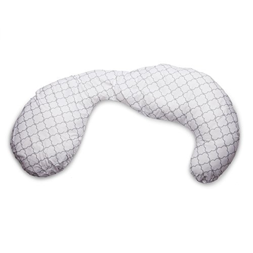 Boppy Slipcovered Pregnancy Body Pillow, Trellis, White Pricepulse