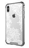 iPhone X Case,iPhone 10 Case,Cutebe Slim Shockproof Hard PC+TPU Bumper Case Scratch-Resistant Cover for Apple iPhone X 2017 Release Lace Flower
