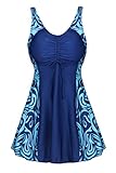 Uhnice Women's Plus Size One Piece Swimdress Skirted Swimsuit Bathing Suits