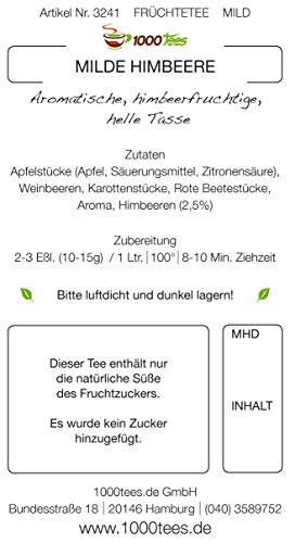 Milde Himbeere Früchtetee mit Himbeere-Geschmack, fruchtig, mild, frisch abgefüllt – Bild 6