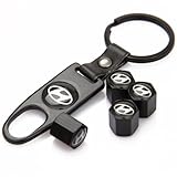 Free Shipping!high Quality Steel Car Air Tire Valve Caps and Black Keychain Combo Set for Hyundai