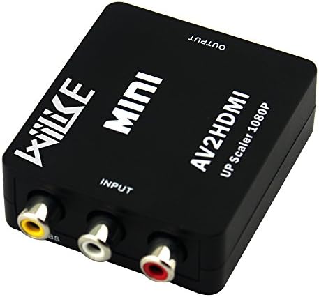 Wiilike mini AV to HDMI Video Audio Converter Adapter Supporting PAL/ NTSC for TV/ PC/ PS3/ STB/ Xbox VHS / VCR / Blue-Ray DVD Players(black)