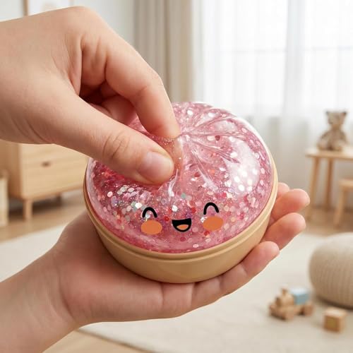 Last Page® Glitter Dumpling, Glitter Dumpling Squishy Box，Soft Squeeze Bao Bun Toy