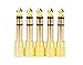 Devinal Professional 6.35mm 1/4 inch Plug to 3.5mm 1/8 inch Jack Gold Plated TRS AUX Stereo Audio Headphone Jack Adapter Converter Connector(5 Pack)