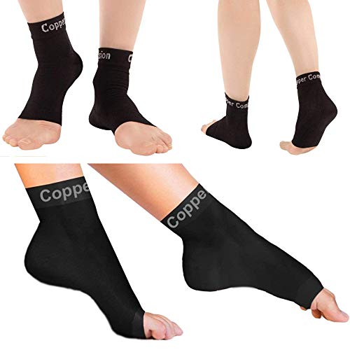 Copper Compression Recovery Foot Sleeves / Plantar Fasciitis Support