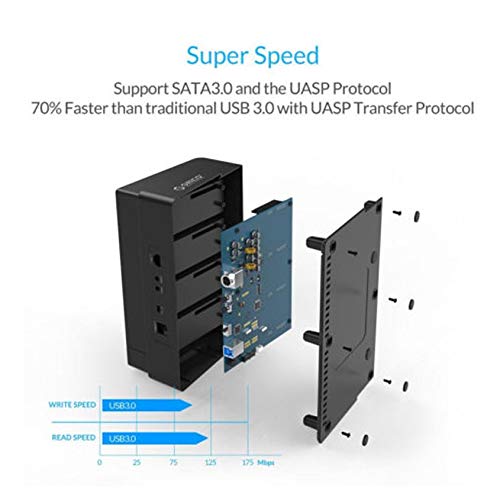 Florenceenid ORICO6648US3-C-V1 4-Bay SATA Hard Drive Docking Station USB3.0 Tool Free Off-line Duplicator for 2.5/3.5 inch HDD SSD
