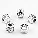 30pcs Pet Dog Puppy Paw Print Metal Bead Fit Charm Necklace Bracelet Antique Silver 11x11mm