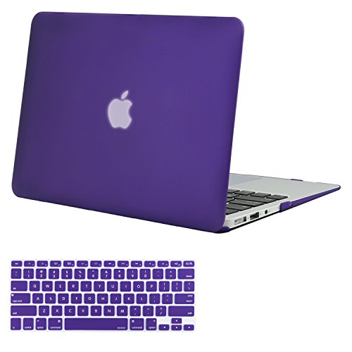 Mosiso Plastic Hard Shell Case with Keyboard Cover for MacBook Air 13 Inch (Models: A1369 and A1466), Solid Purple