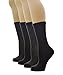 PEDS Women's Classic Solid Black Patterned Crew Socks 4 Pairs, Shoe Size/5-10